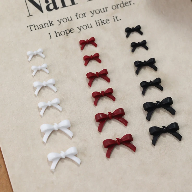 Mini Bow Nail Charms Bulk Mix 3D Bowknot Nail Art Decoration Accessories for DIY Manicure Korean Design 50Pcs Nail Art Accessories