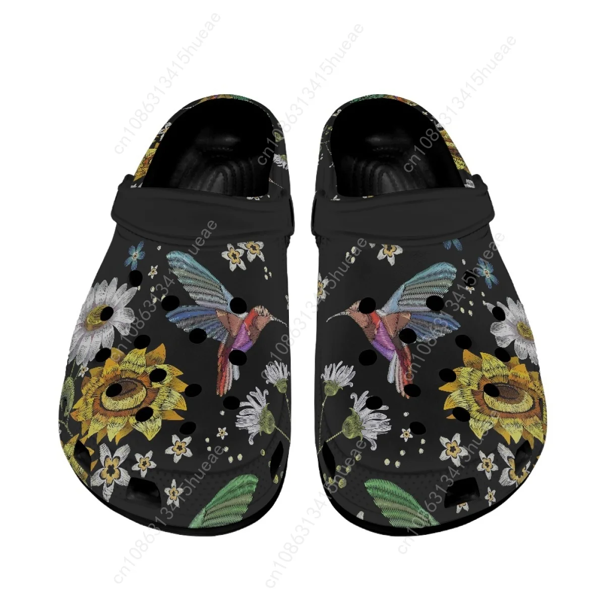 Hummingbird Floral Style Summer Outdoor Sandals Breathable Lightweight Girls Garden Shoes Water Bathroom Slippers for Girls 2023