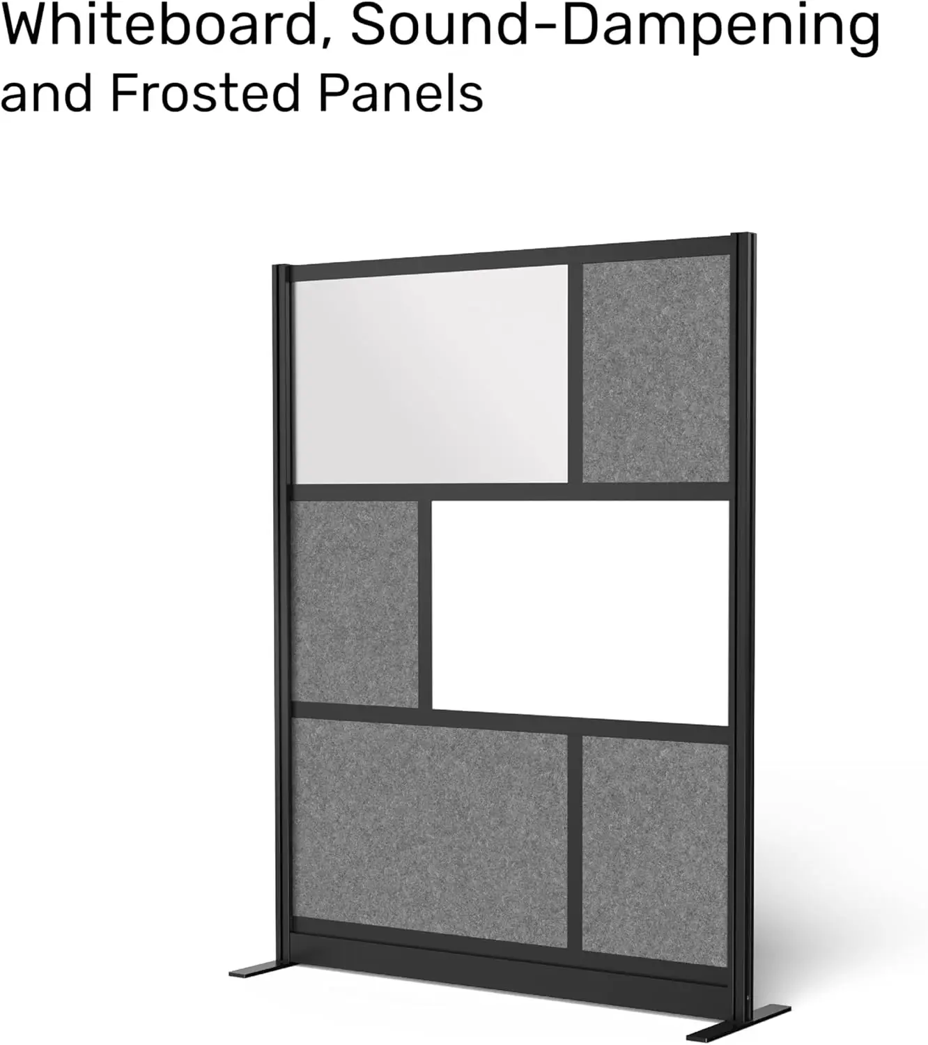 Workflow Modular Wall | Room Divider with Whiteboard, Sound-Dampening, & Frosted Acrylic Panels | Expandable Office Partition fo 3
