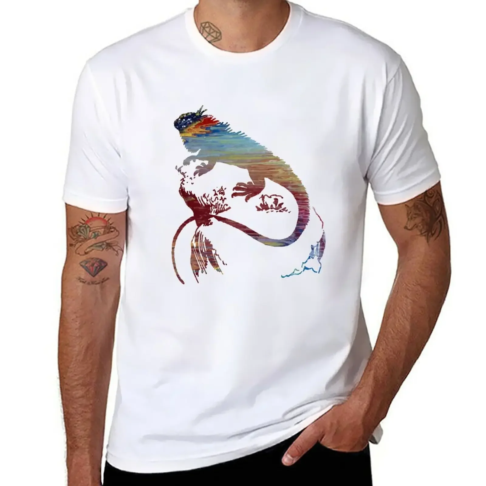 T-Shirt Iguana Funnys Abbigliamento Estetico Ventagli Sportivi Magliette Da Uomo