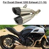 For Ducati Diavel 1200 Exhaust Muffler Motorcycle Exhaust Muffler Titanium 60mm SC Exhaust Dual-outlet Escape No DB Killer