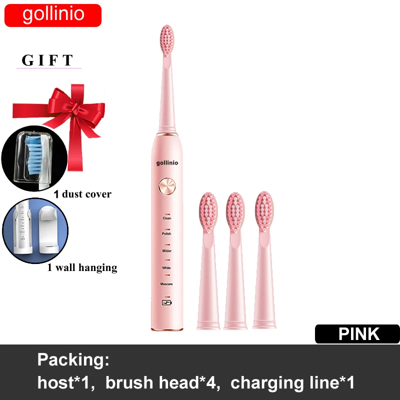 Gollinio Electric Toothbrush Usb Fast Charging GL41A Sonic Tooth brush Rechargeable Replacement Head Delivery Within 24 Hours 26