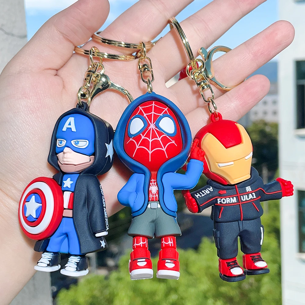 Disney Marvel Keychains for Car Iron Man Spider Man Hulk Thor Captain  America Toy Llaveros Bag Car Key Accessories - AliExpress