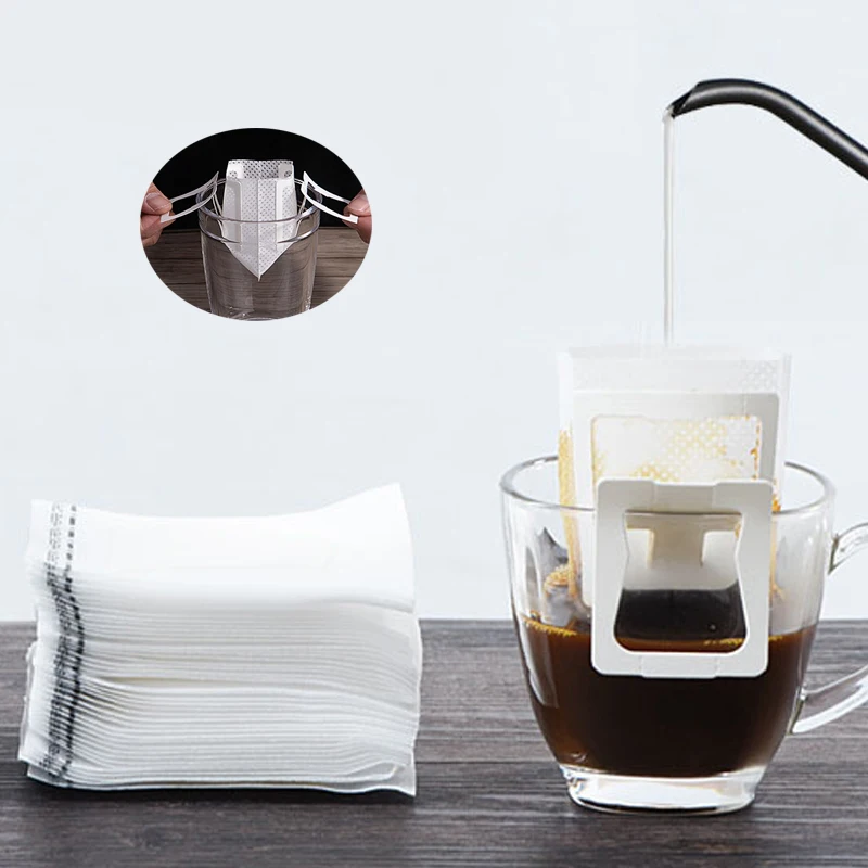 50 Filtres à Café Papier Portables - 9x7,4 Cm, Pour Café Goutte à Goutte - Parfaits Pour Voyage, Camping, Bureau