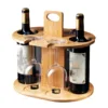 Wooden Red Wine Rack Ornaments Bamboo High Legged Glass Inverted Cup Rack Outdoor Portable Hanging Wine Glass Rack 5