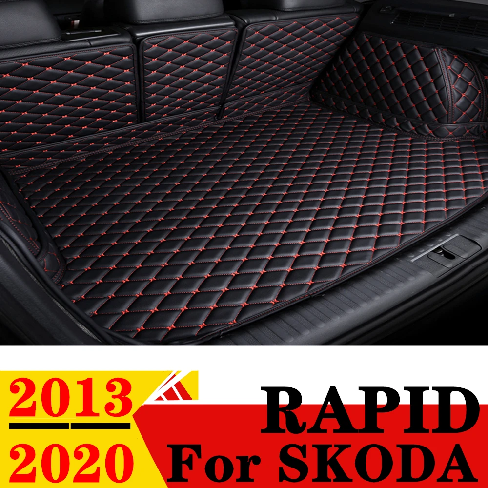 

Car Trunk Mat For SKODA Rapid 2020 2019 2018 2017 2016 2015 2014 2013 Rear Cargo Cover Carpet Liner Tail Parts Boot Luggage Pad