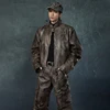 LUZHEN 2025 New High Quality Street Locomotive Leather Jacket Men's Fashion Original Loose Straight Casual Pants Niche LZ8472 3