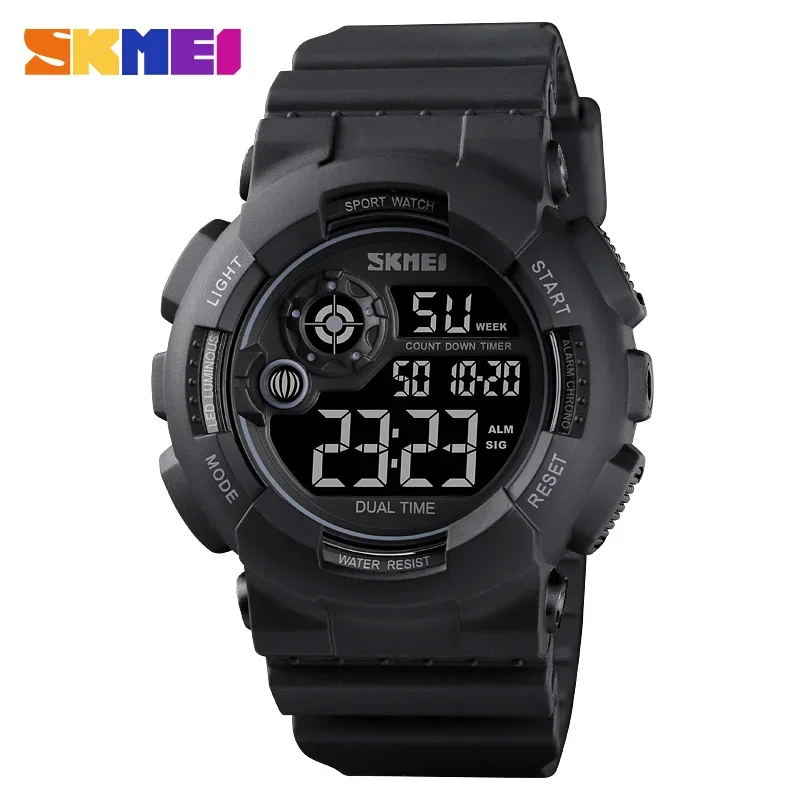 SKMEI 1583 Sports Mens Electronic Wristwatches Military Waterproof Digital Watch for Men Shockproof Clock 1637 Reloj Masculino