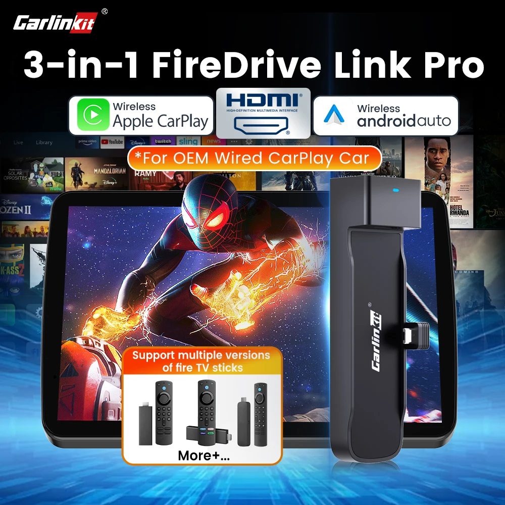 CarlinKit FireDrive Link Pro Wireless CarPlay Adapter for Amazon