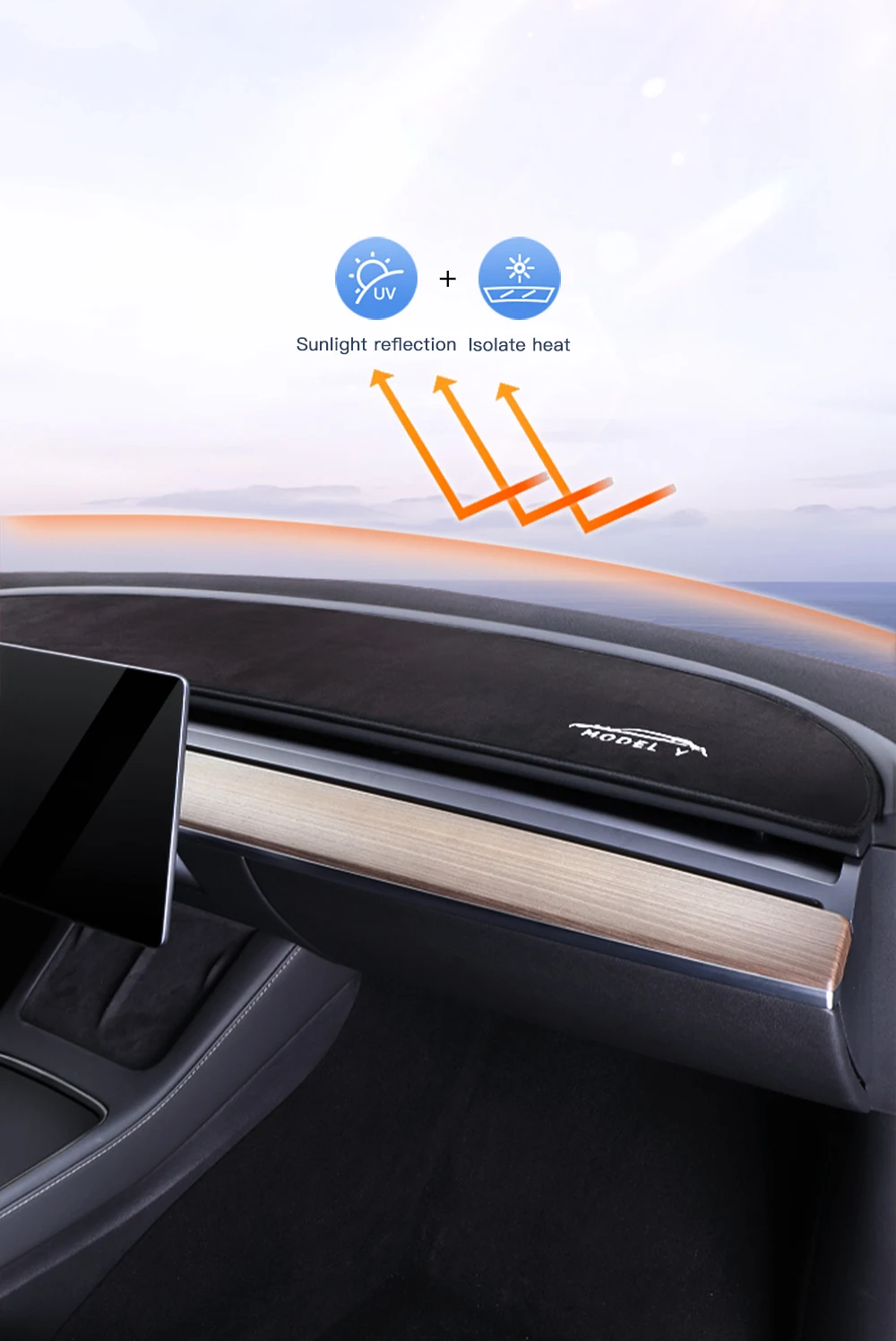 For Tesla Model Y Juniper 2025 Anti-UV Dashboard Cover Center Console Accessorie