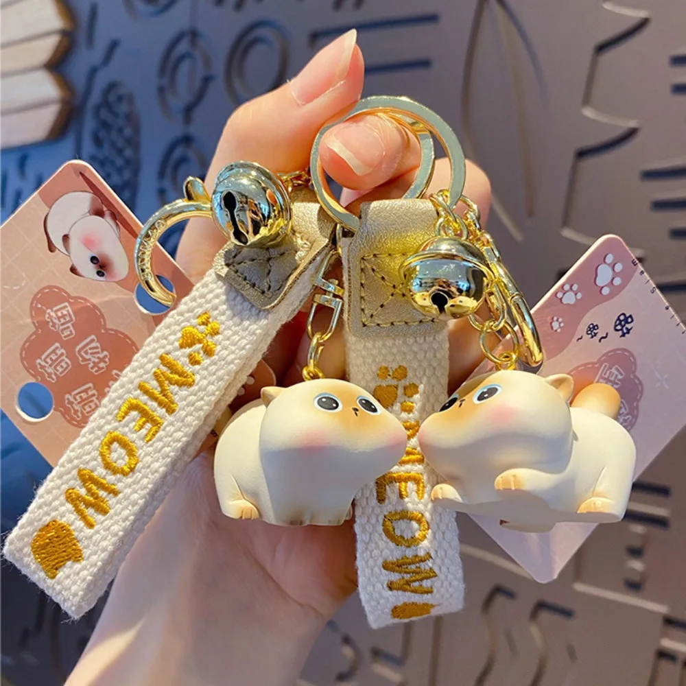 

Resin Cat Exquisite Cat Keyring Exquisite Kitten Chubby Cat Key Chains Fashion Creative Cartoon Animal Cat Keychain Girls Gifts