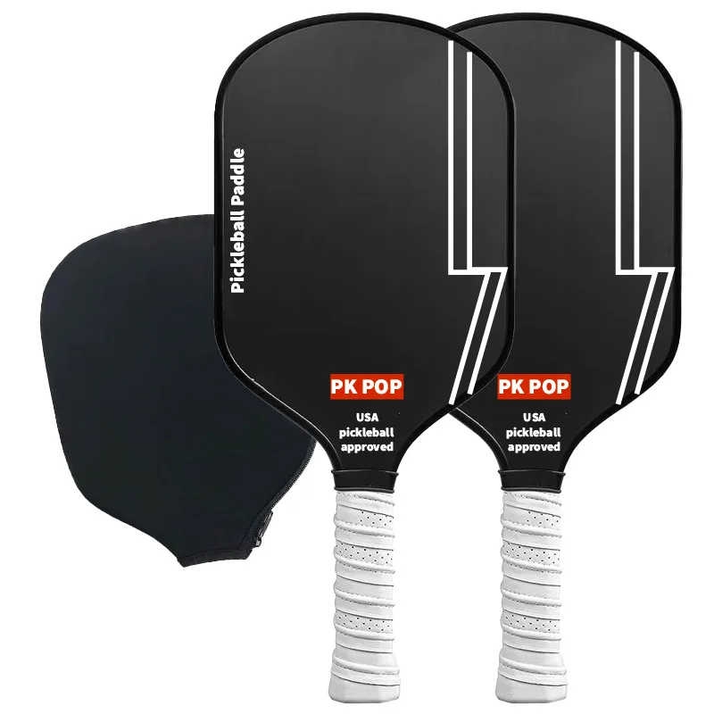 Raw Carbon Fiber Pickleball Paddle Spin Textured Surface Foam Edge Ergonomic Grip
