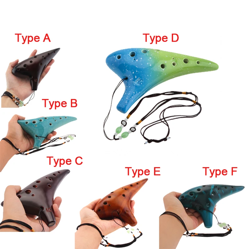 12 Holes Ocarina Zelda Alto ToneC Smoked Burn Ceramic Ocarina Flute with Song Book Neck Cord Carry Bag Musical Instruments ceramic ocarina handmade ocarina