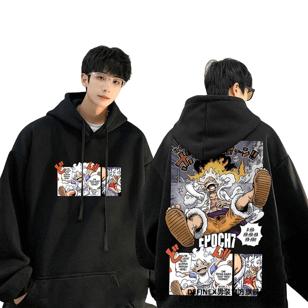 

One Piece Monkey D Luffy Hoodie Printing Anime Handsome Cool Trend Long Sleeves Top Casual Cartoon Hooded Jacket Clothing