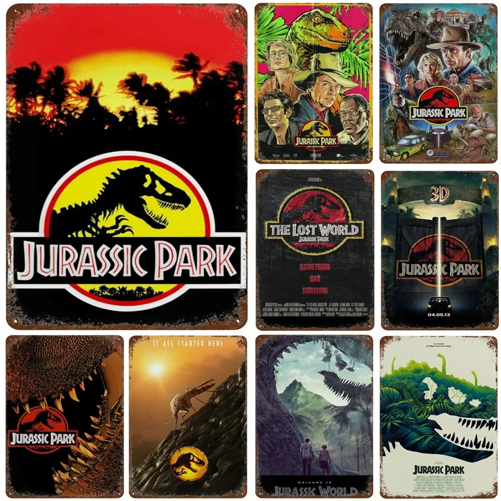 Jurassic-Park-Retro-Tin-Sign-Vintage-Home-Decor-Poster-Style-Metal-Sign ...