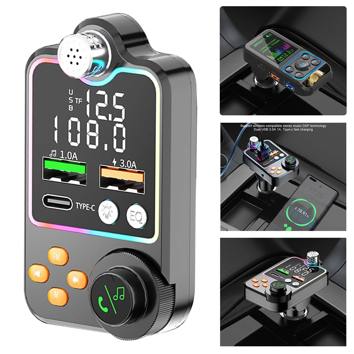 New Bluetooth Fm Transmitter Wireless Car Bluetooth Mp3 Player Reusable