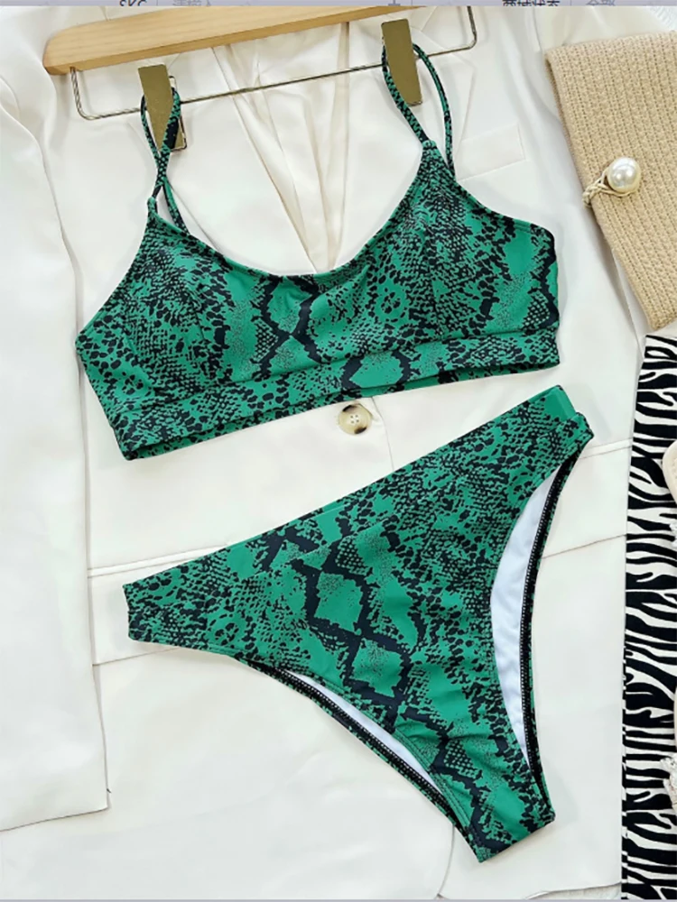 FASKOB Two Piece Bikini High Cut Texture Swimwear Push Up Summer Women Swimsuit Beach Bathing Suit