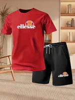 Nouvel ensemble sportif d'été 2026 pour homme : T-shirt imprimé à manches courtes et short décontracté pour la maison et les loisirs (lot de deux pièces) 5