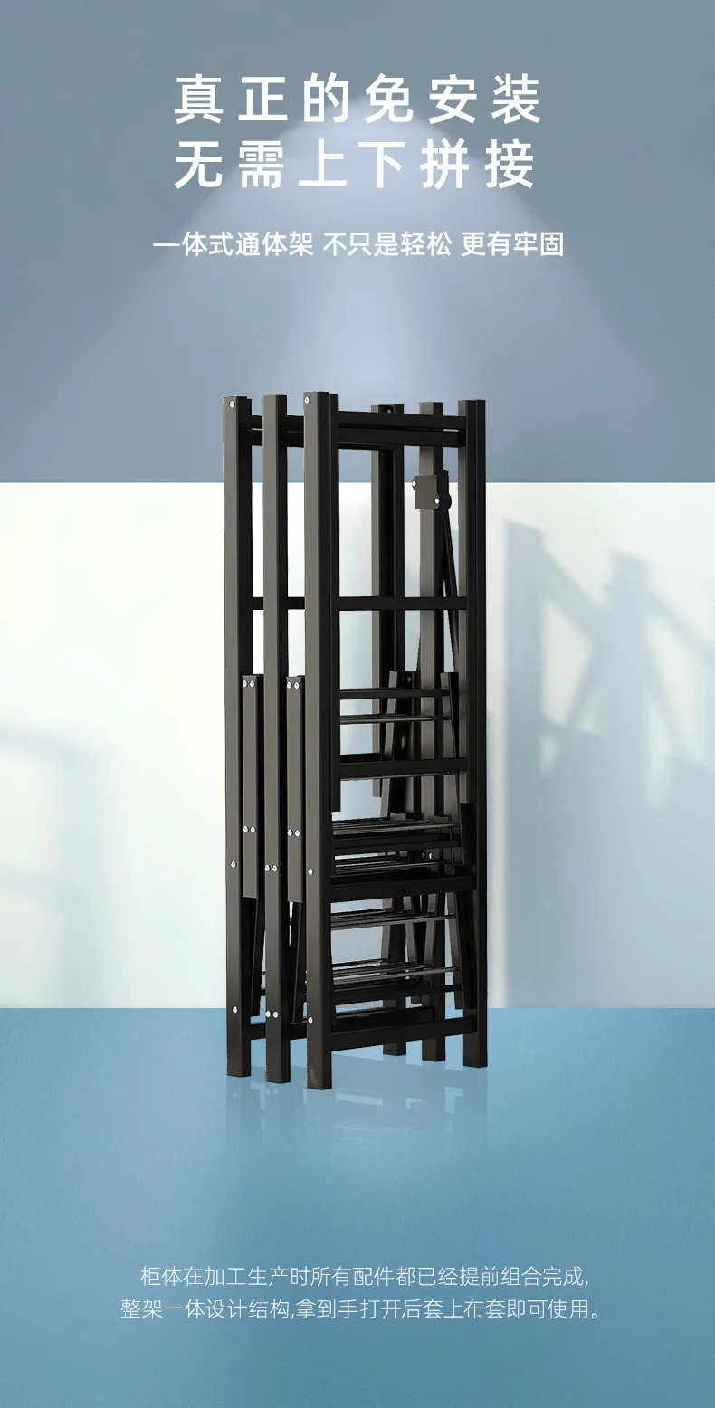 Description Picture 3 of itemHeight 170cm Living room Closet ready for assembly folding wardrobe for clothes Storage locker bedroom cabinets Home furniture