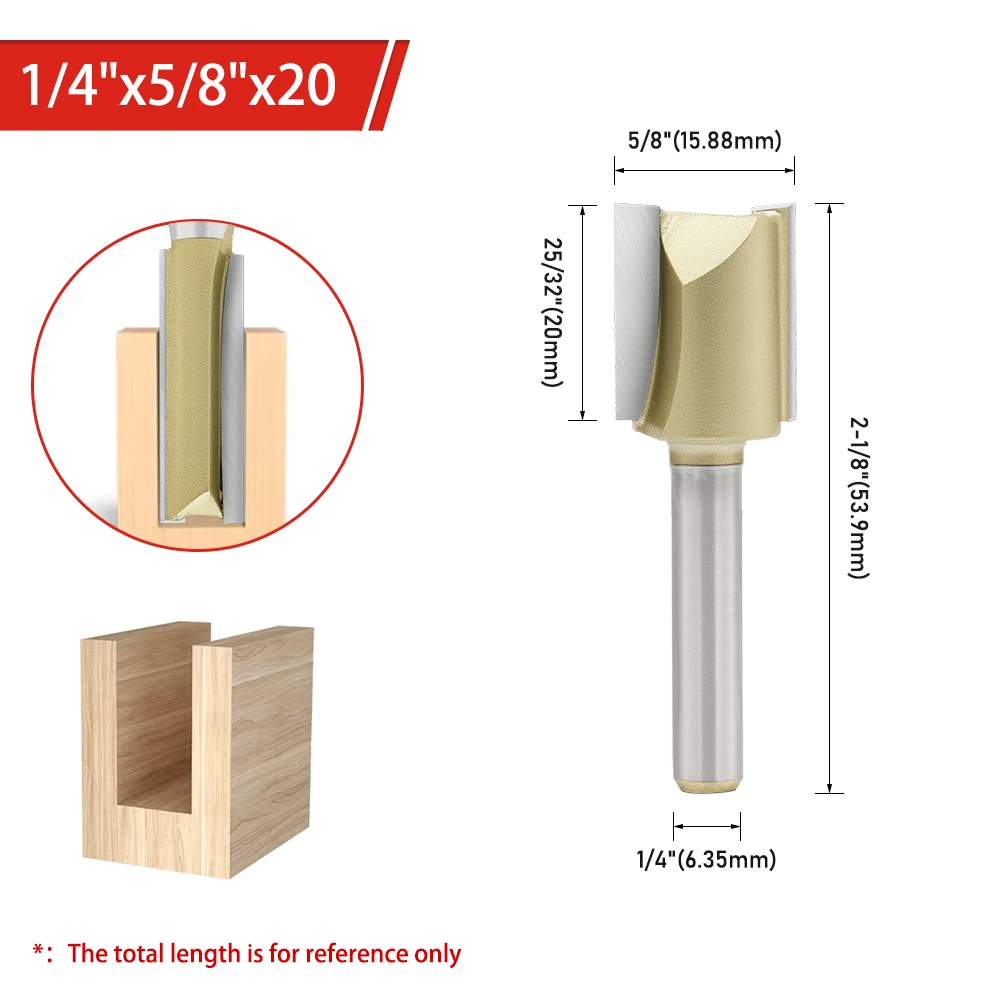 AURWOF 1 Stück 6 mm 1/4 1/2 Schaft Gerader Fräser Holzbearbeitungswerkzeuge Holzfräser für CNC-Trimmung H060020 – Detail 25