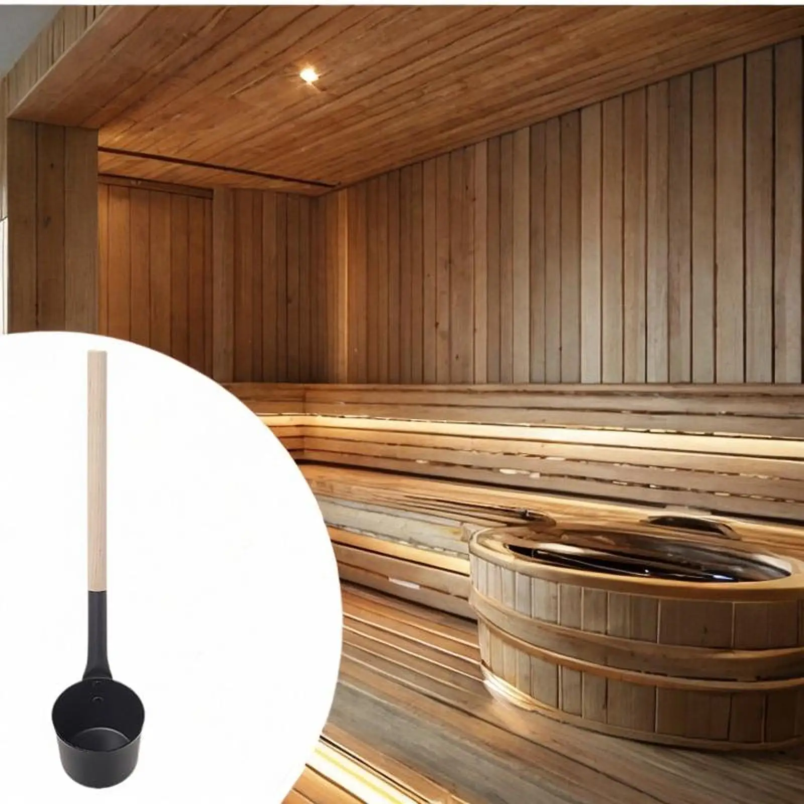 Sauna Ladle Aluminum Accessories Practical Large Capacity Simple Sauna Water Ladle Water Dipper for Bathroom Steam Room Bathtub
