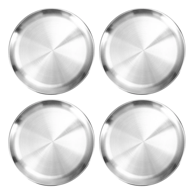 

New 4 Pack 12 Inch Pizza Tray,Stainless Steel Pizza Oven Baking Tray,Round Pizza Baking Sheet,For Baking Roasting Serving