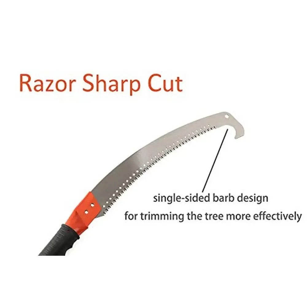 14FT Stainless Steel Pole Saw Tree Trimming Cutter Extension Pruning Blade Manual Yard Garden Patios Trees Oak Palm Fronds Pines 3