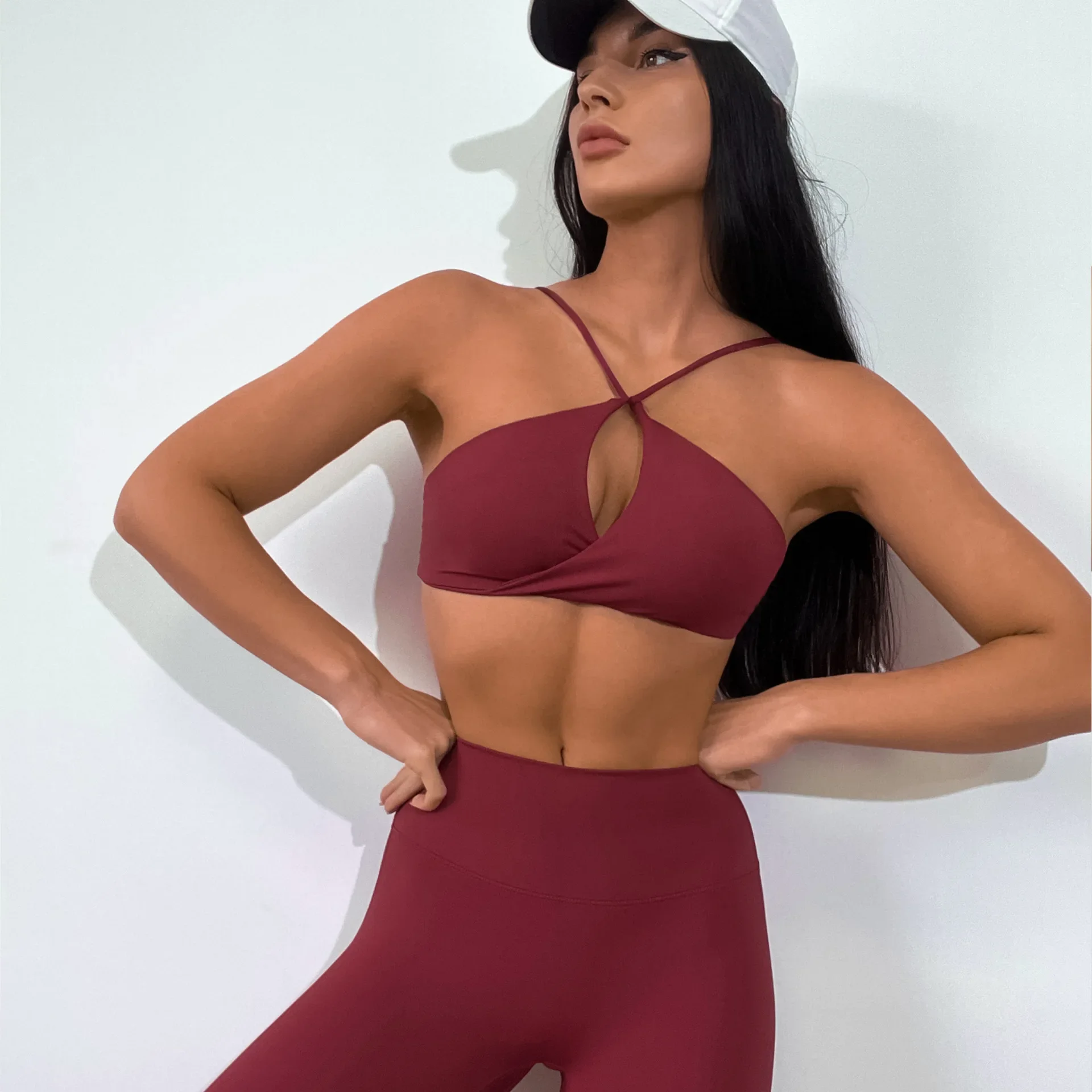 Fitness Yoga Set CUTIES Wrap Front Fitness Yoga Set Women Luxury Scrunch Booty Leggings Workout Clother Purple Sport Bra Gym Sport Suit Tracksuit yoga set sports set gym workout set sportswear set fitness set sports bra set yoga pants set