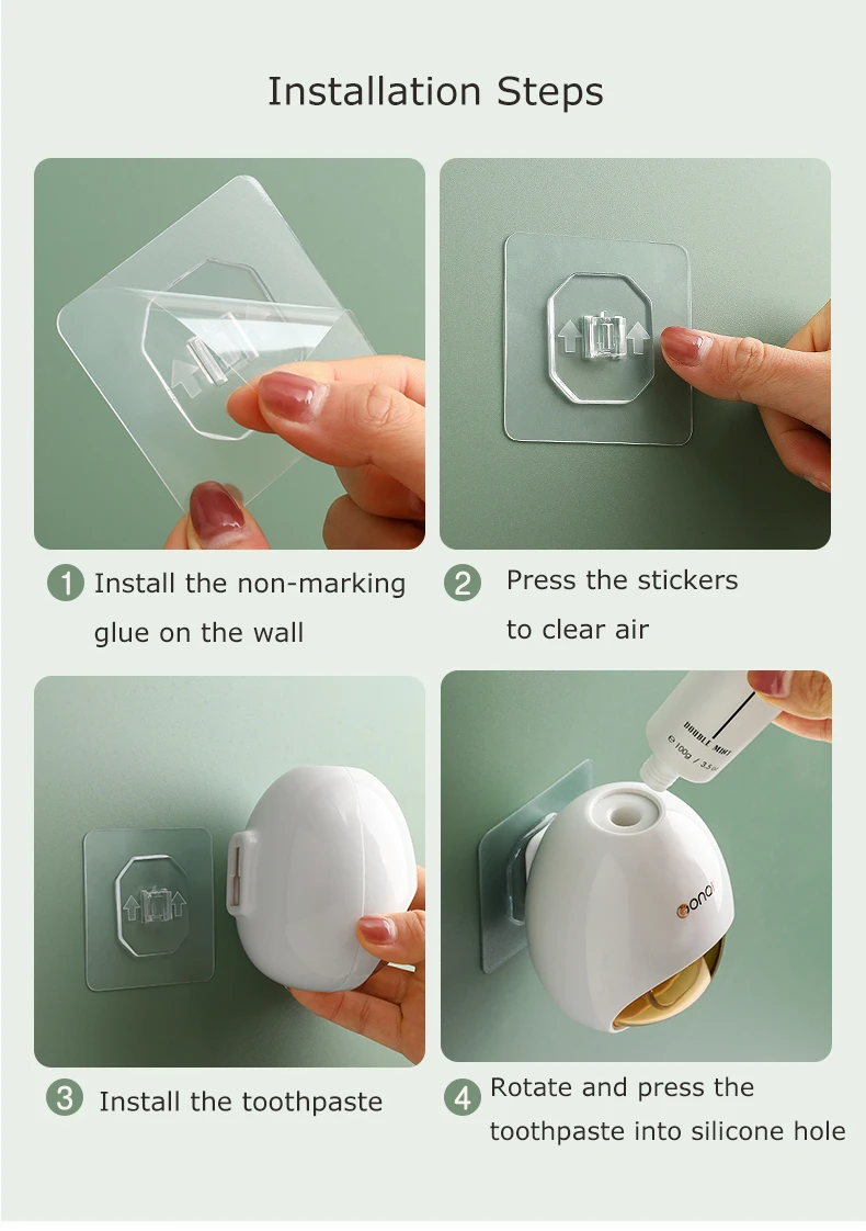 Wall Mounted Toothpaste Dispenser Automatic Tube Press Squeezer Toothpaste description image 12