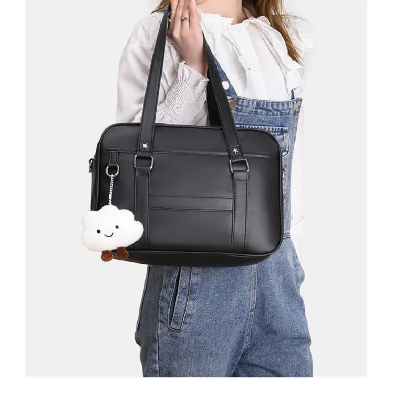 Fashion Japanese Style jk Uniform Bag girl shoulder Bag Women's Skew Straddle Commuter Female PU Leather Minimalist handbag