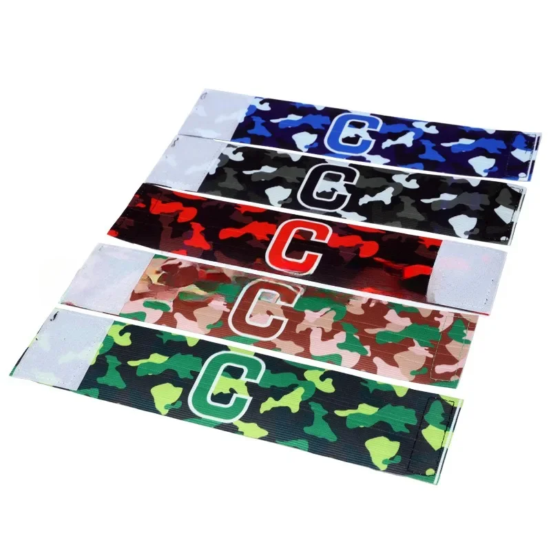 Adult Camouflage Captain Armband Football Match C-line Armband Wearing Wrapped Adjustable Soccer Games Player Tournament Band