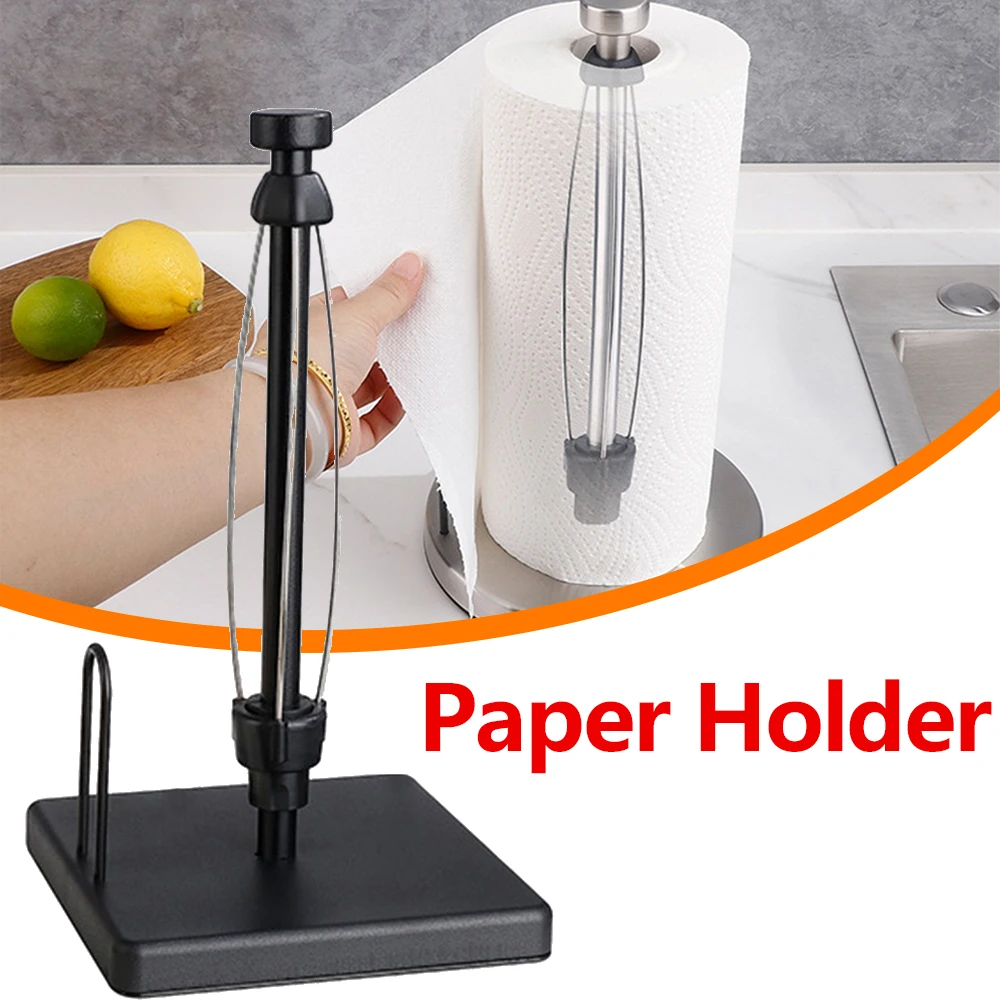 Paper Towel Holder Stainless Steel With Ratchet Mechanism Anti-Slip Kitchen Organizer