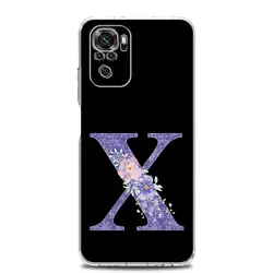 Retro Purple Flower Initial Letter Phone Case Cover - Redmi Note 12Pro 4G (B9)