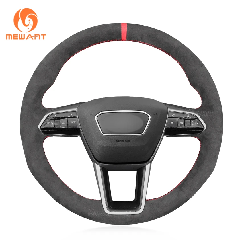

MEWANT Alcantara Car Steering Wheel Cover for Audi A6 C8/4K S6 A8 D5/4N S8 A7 RS 7 4K8 E-tron GT Avant 2018 2019 2020 2021-2022