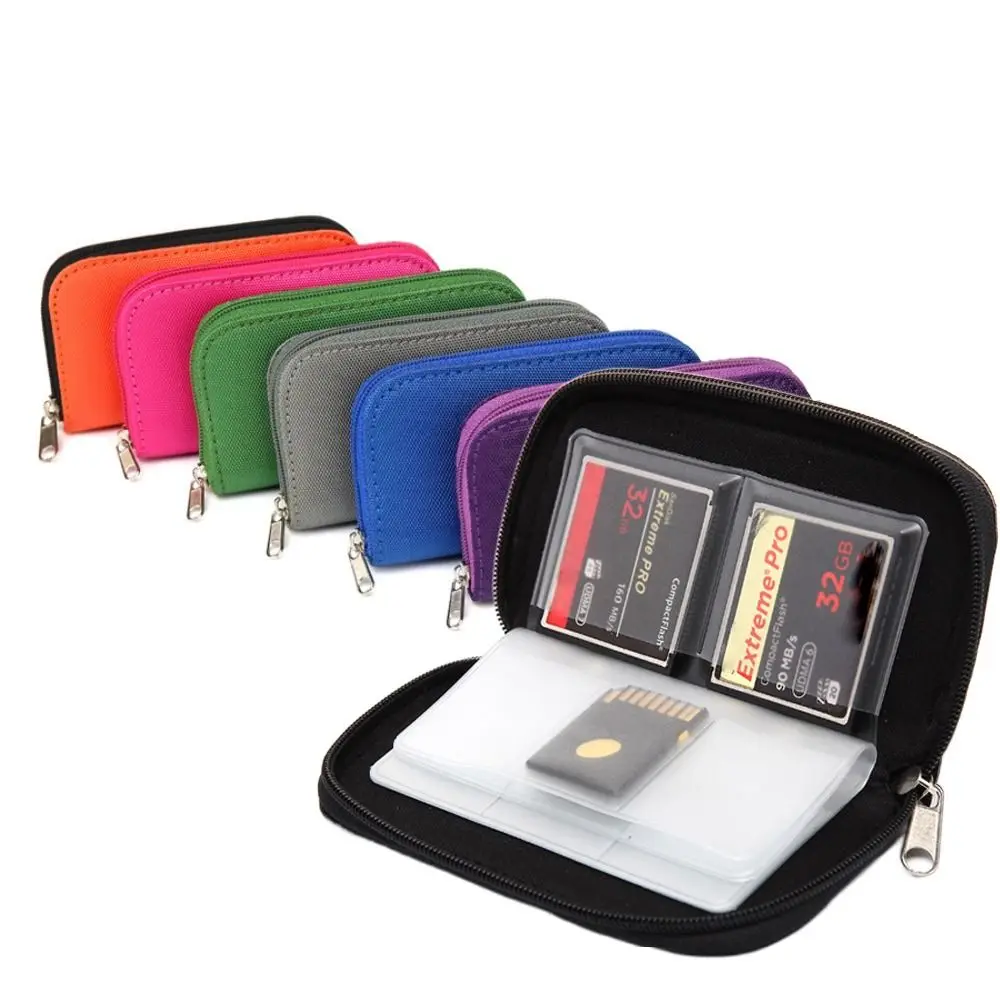 

Game Accessories Memory Card Storage Bag 22 Slots CF/SD/Micro Wallet SD/SDHC/MS/DS With Zipper Carrying Case Holder Women Men