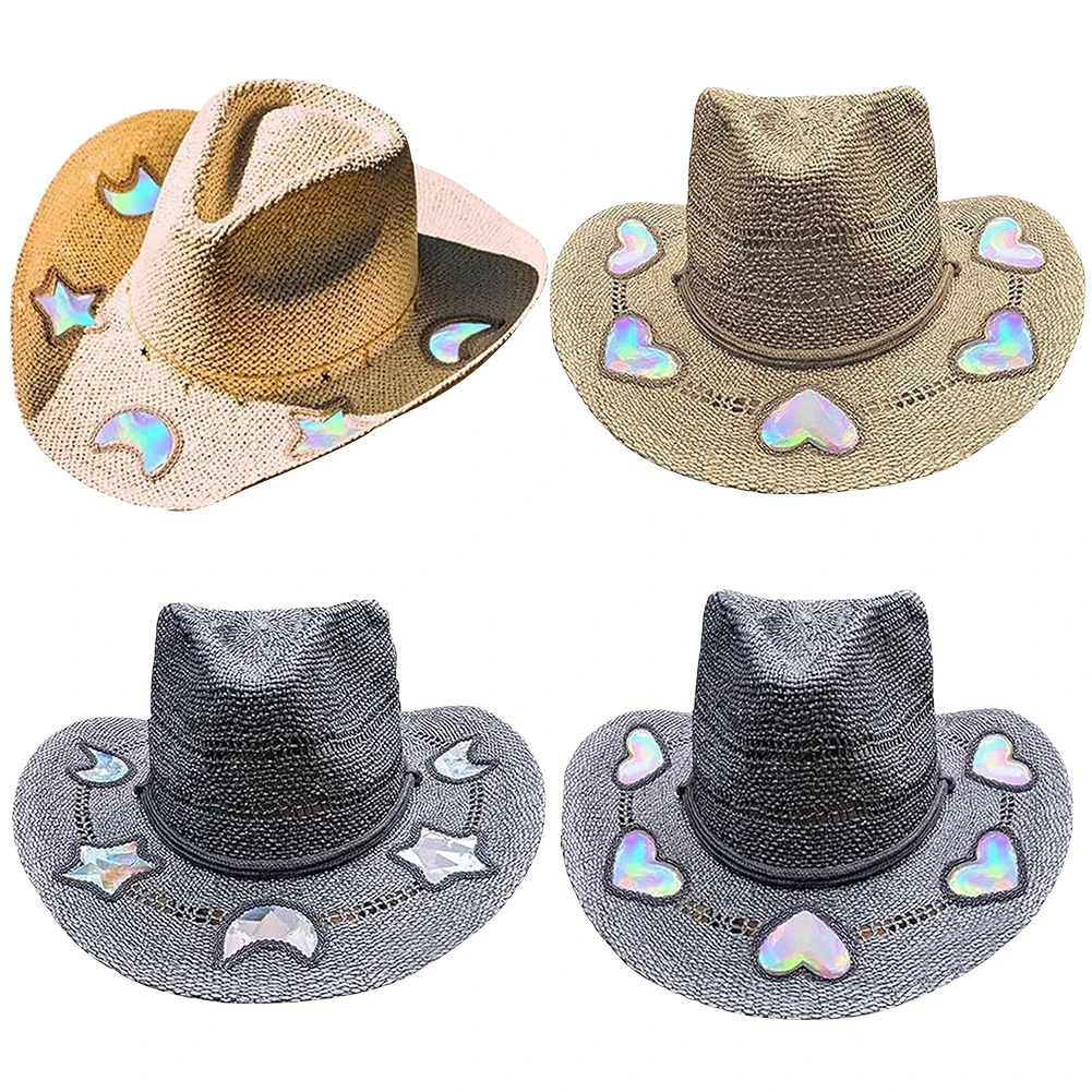 Straw Western Cowboy Hat for Women Summer