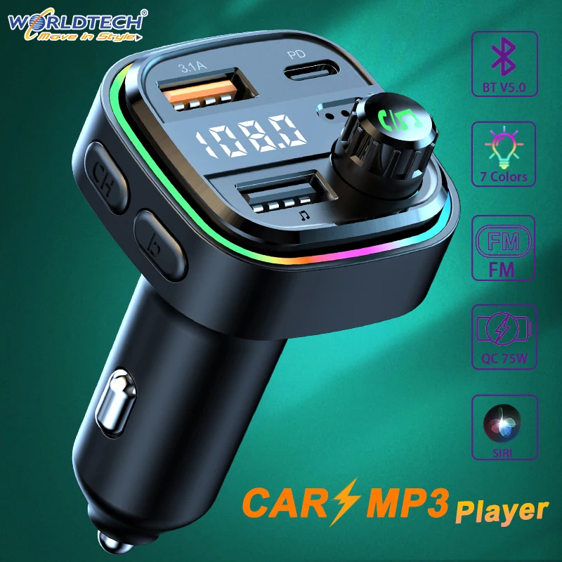 Worldtech Bluetooth Transmitter Audio Car Handsfree Radio Fm Modulator