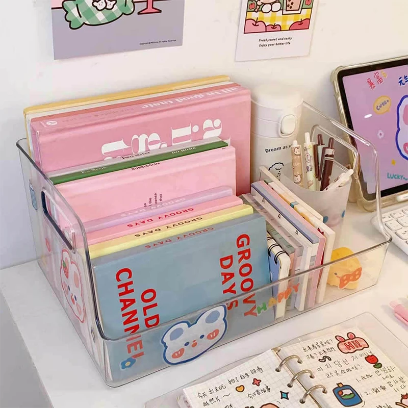 Small/Medium/Large Desk Organizer Holder Acrylic Stationery Holder Bathroom Supplies Book Magazine Case