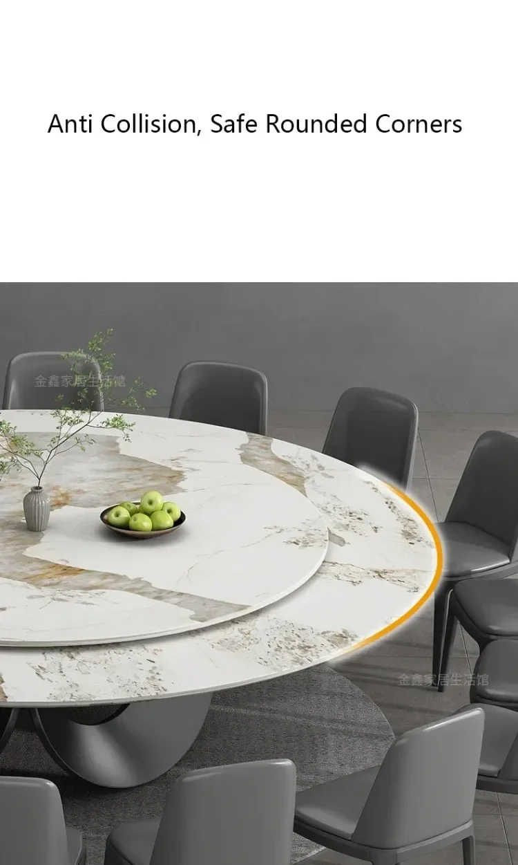 Modern Minimalist Household Light Luxury Rotary Table And Circular Dining Table Chair Combination Esstische Home Furniture