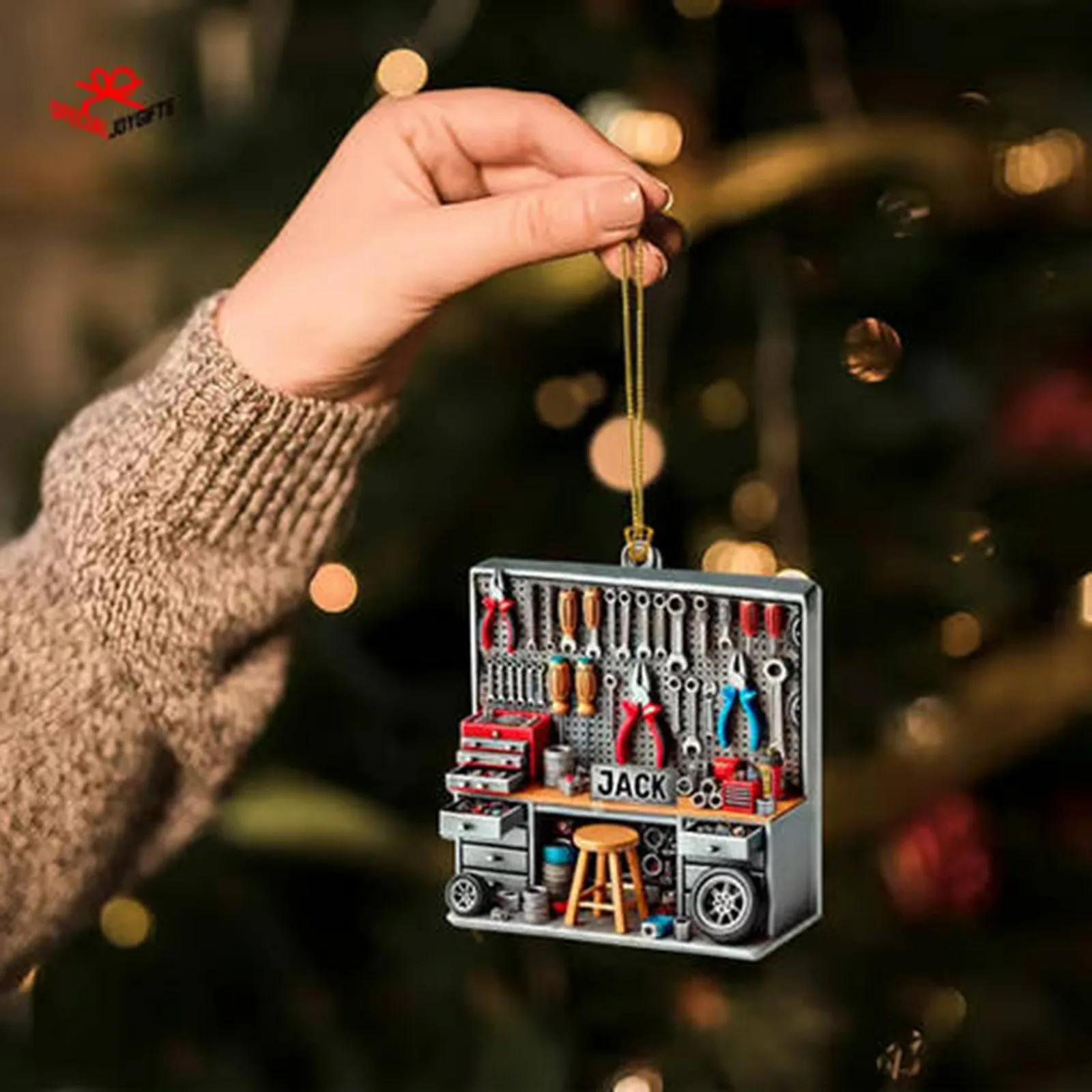 Hanging Gnomes 2D Mechanical Toolbox Flat Acrylic Trim Tools Garage Ornament Polonaise Ornament Set Creative Pendant Key Chain 2