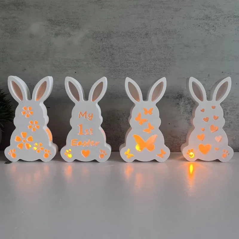 Stampo Silicone Coniglietto Pasquale 3D - 2 Pezzi Per Candele, Resina, Cioccolato E Sapone, Resistente Da -40 A 230°C