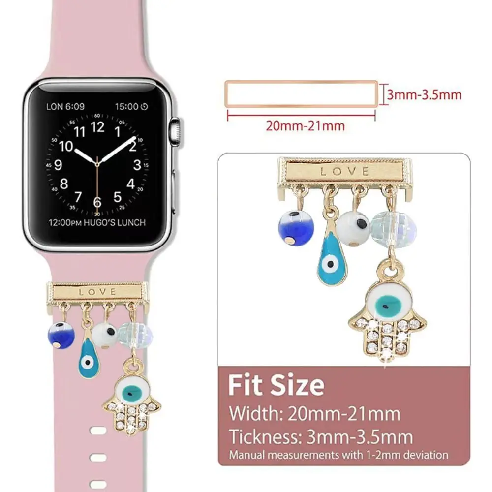Metal Charms Diamond Decorative Ring Creative Smart Watch Silicone Strap Accessories for Apple Watch Band