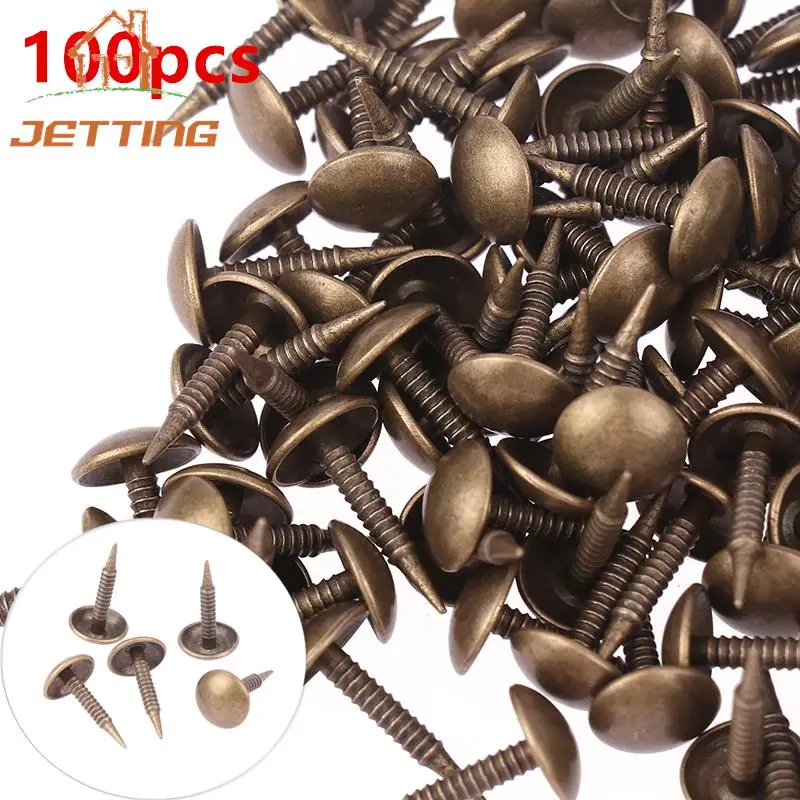 

100Pcs Antique Bronze Upholstery Nails Jewelry Wood Box Sofa Tack Stud Pushpin Doornail Furniture Home Decor 8mm*15mm Hardware