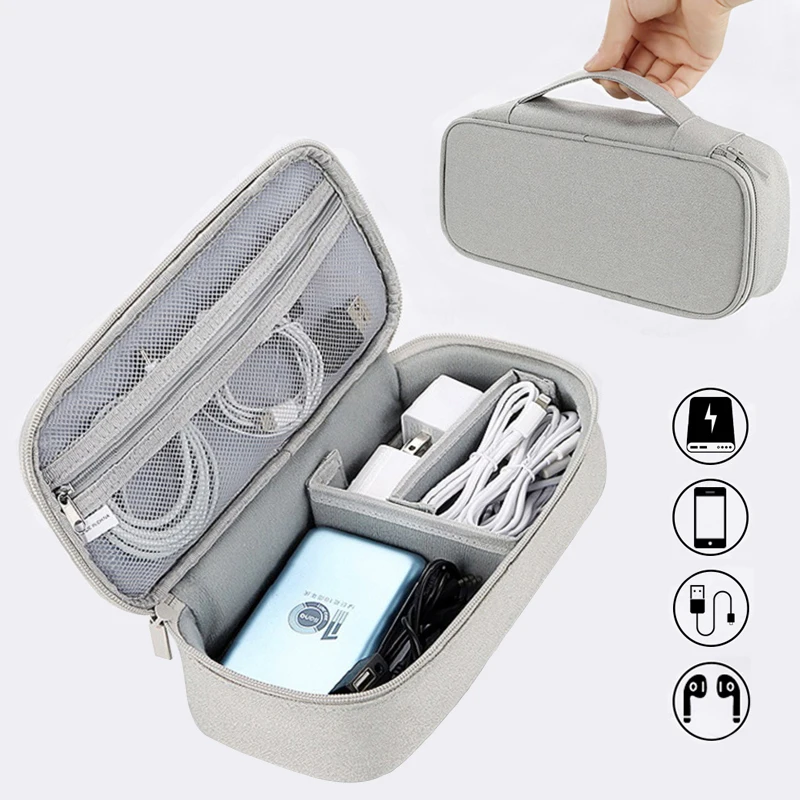 Sac de rangement de câble, pochette de rangement de Gadget numérique USB  Portable, prise de chargeur anti-poussière, organisateur électronique,  organisateur de câble de voyage - AliExpress