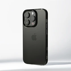 Ultra Thin 0.7 MM Sand Blasted Frosted Matte Hard PC Case - Simple Transparent HD Cover - iPhone 15 Plus (HD PC Black)