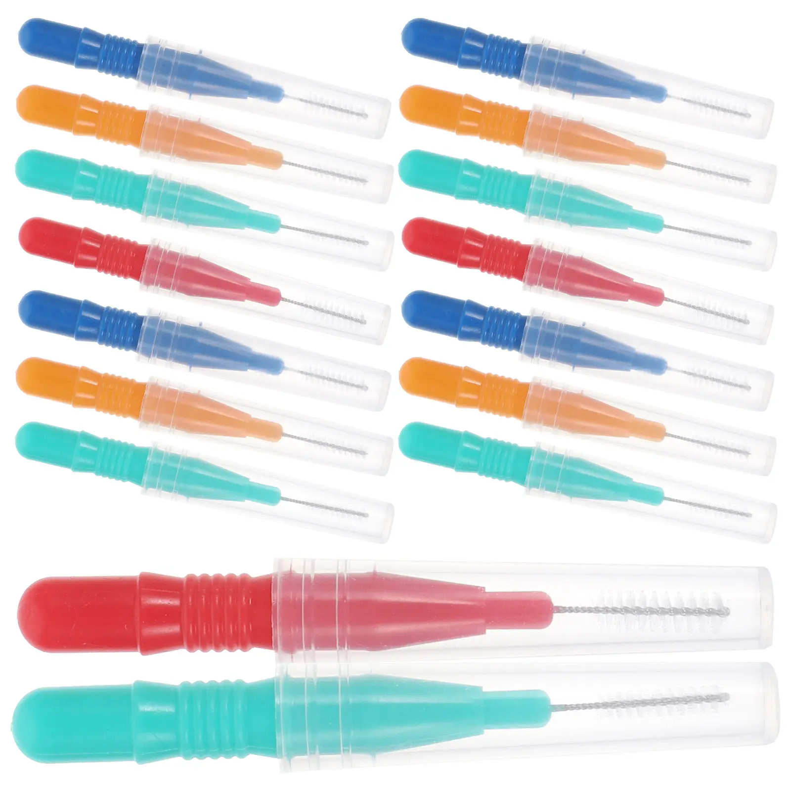 40Pcs 치간 브러쉬 내구성 나일론 플라스틱 치아 클리너 교정기용 휴대용 치과..