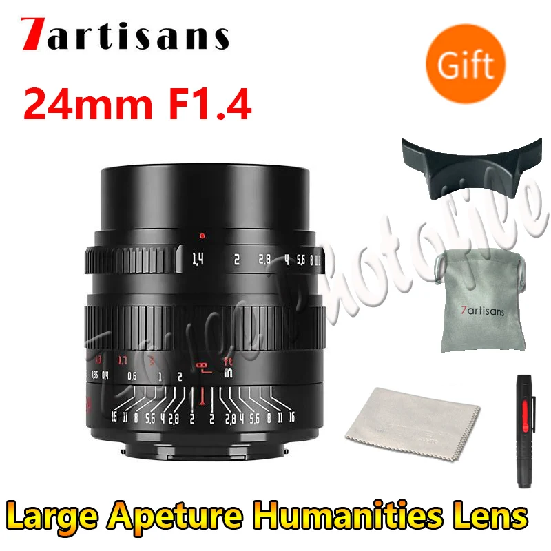 7 Artigiani 7 Artigiani 24Mm F1.4 Aps-C Obiettivo Di Grandi Aperture Umane Primes Per Fotocamere Sony E Canon Eos-M Rf Fujiffx M4/3 Nikon Z