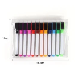 Vibrant 12 - Color Magnetic Whiteboard Marker Set with Eraser Brushes (12 colors)