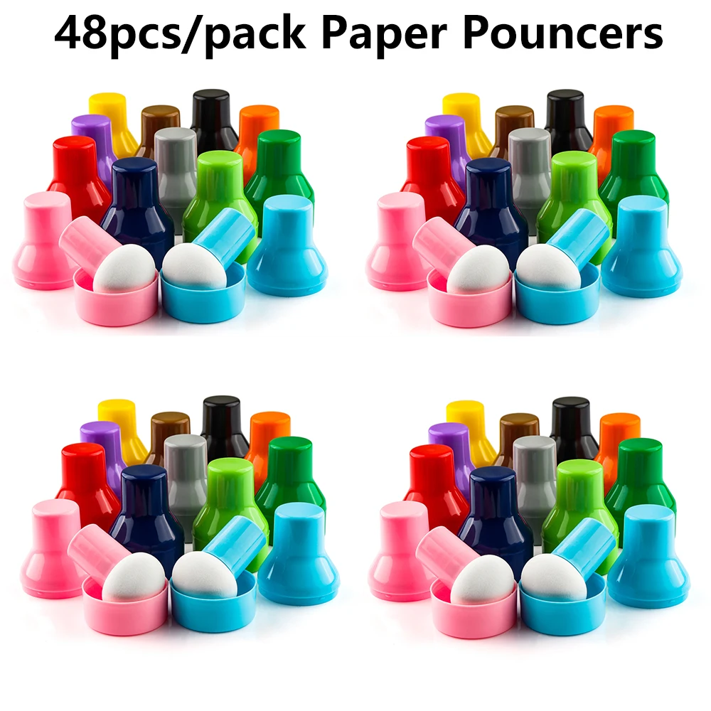 48pcssetRainbowPaperPouncersForEasilyDirectInkApplicationOn