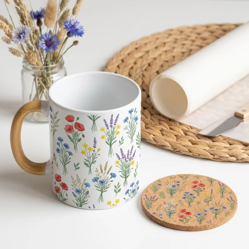 1pc Wildflower UV DTF 전송 스티커 16oz Libbey 유리 컵 용 방수 꽃무늬 데칼 DIY 영구 스티커